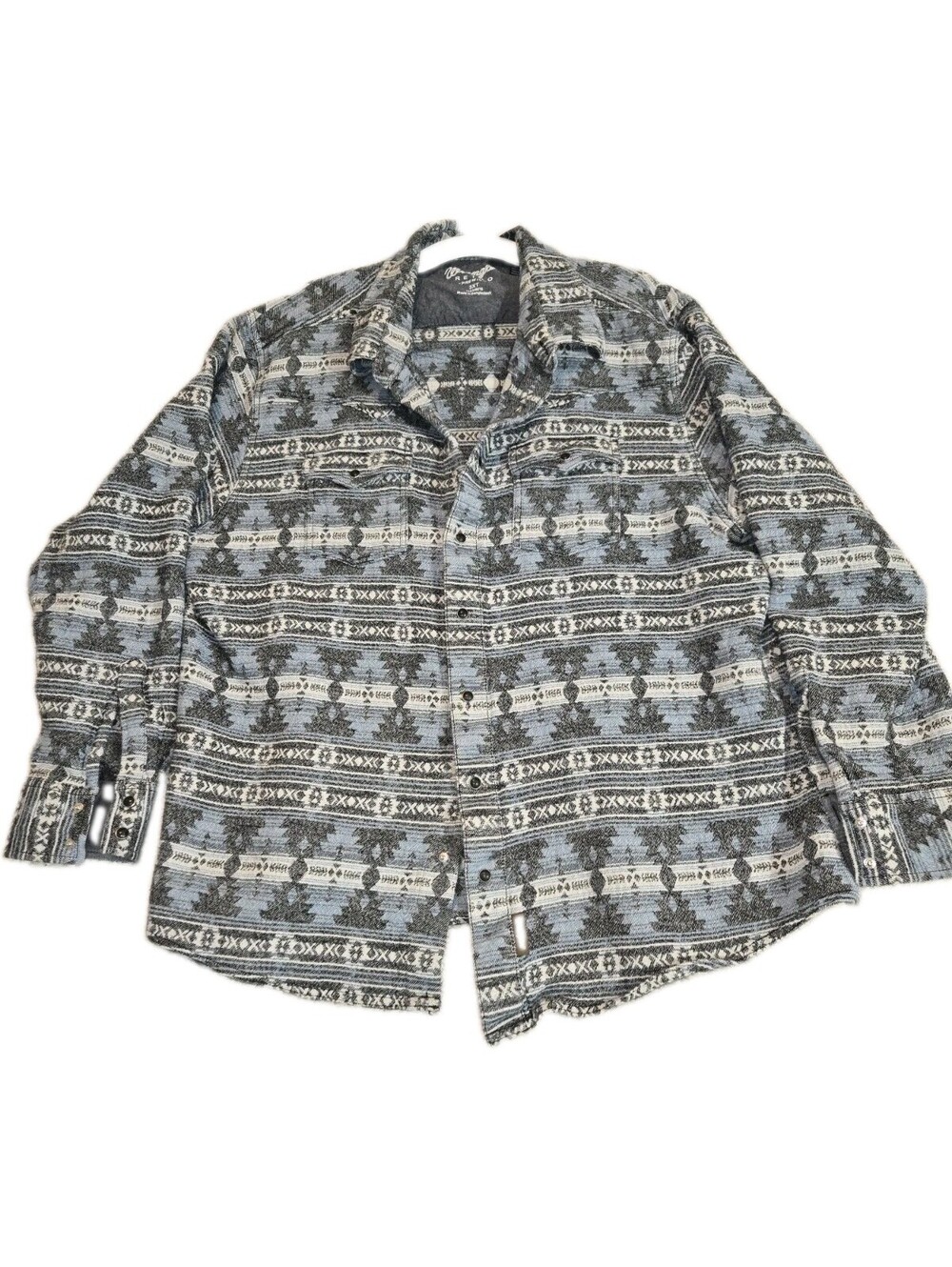 wrangler retro premium  snap shirt 3XT Western Flannel Aztec Blue Gray